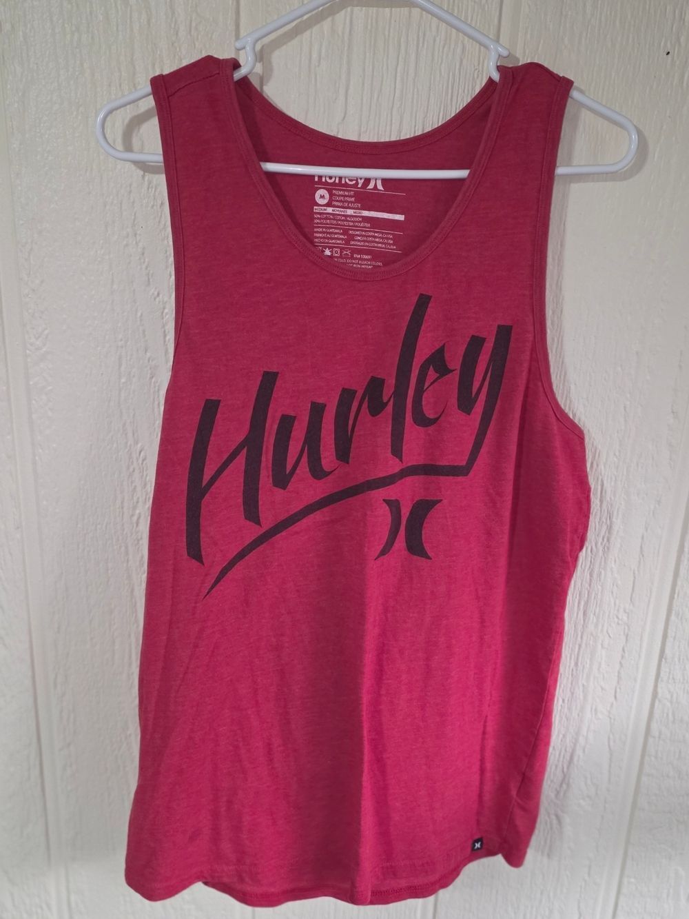 Hurley Men’s Pink Script Logo Tank Top